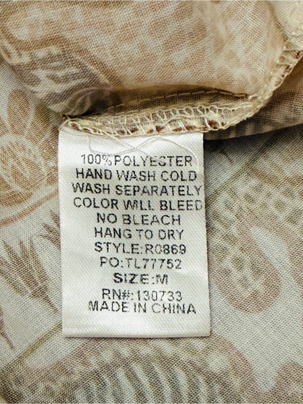 Umgee Tan Cream Safari Jungle Print SZ M Boho Cottagecore Earth Tone Midi Dress - Picture 8 of 8